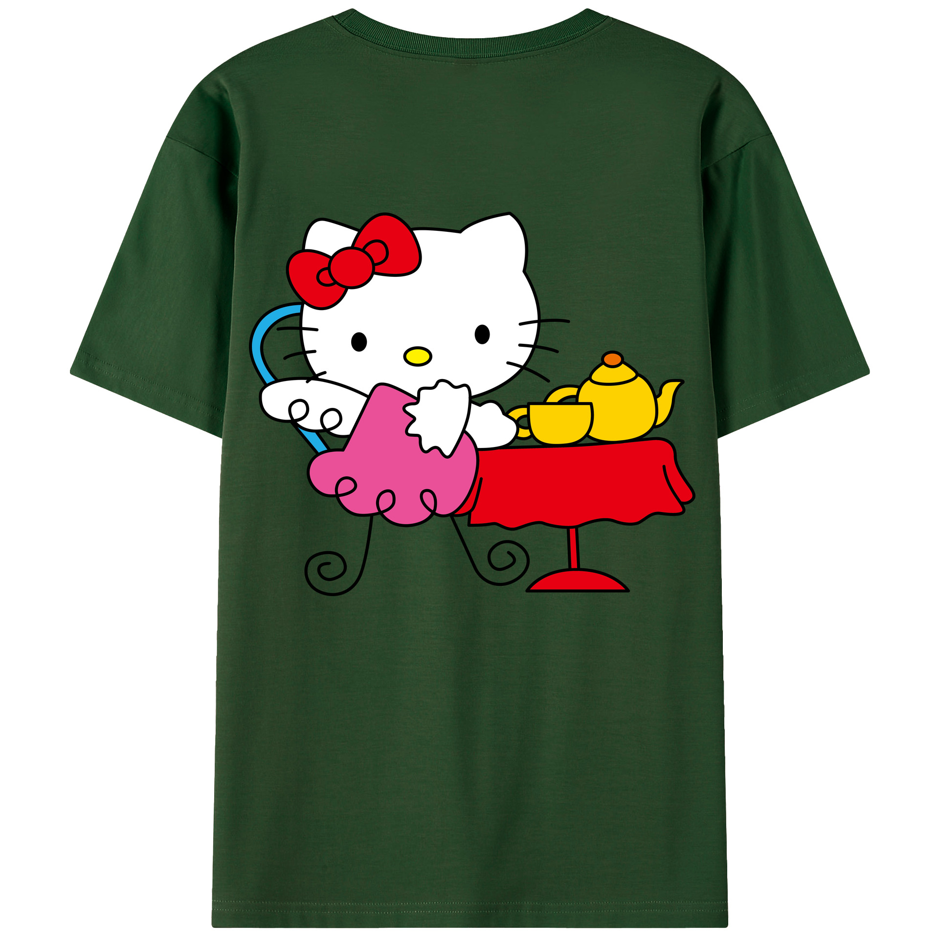 （画像用） Hello Kitty ハローキティ 綿100％半袖Tシャツ（背面プリント）
